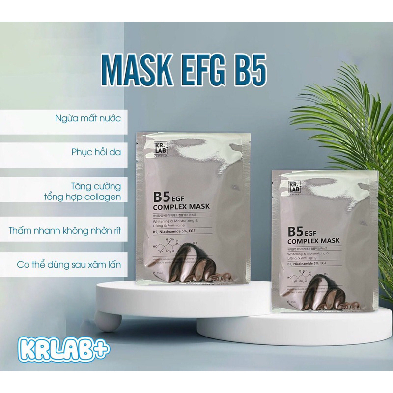 Mặt nạ Mask B5 kr.lab B5 niacinamide EGF complex mask giúp cấp ẩm dưỡng trắng phục hồi da