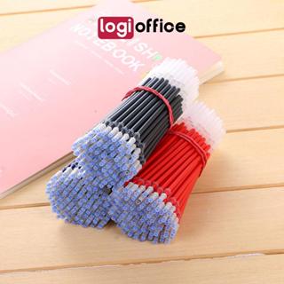  Combo Ruột bút mực gel ngòi 0.5mm LOGi màu đen đỏ xanh không nhòe khô nhanh cao cấp NB25 
