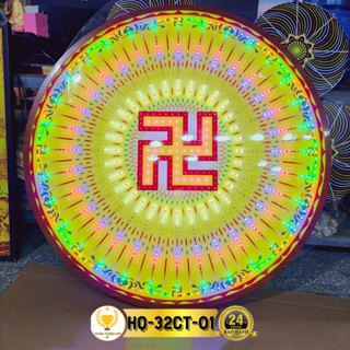 Hào Quang Led 32 Chương Trình Chữ Vạn, Đèn Trang Trí Bàn Thờ Treo Cùng Tượng Phật HQ-32CT-01