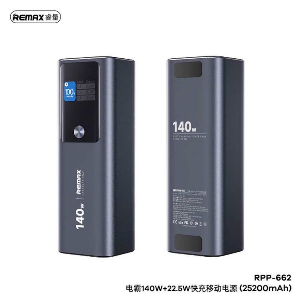 Pin Sạc Dự Phòng Remax RPP 662 Sạc Nhanh 140w Dung Lượng 25200mAh PD 3.1