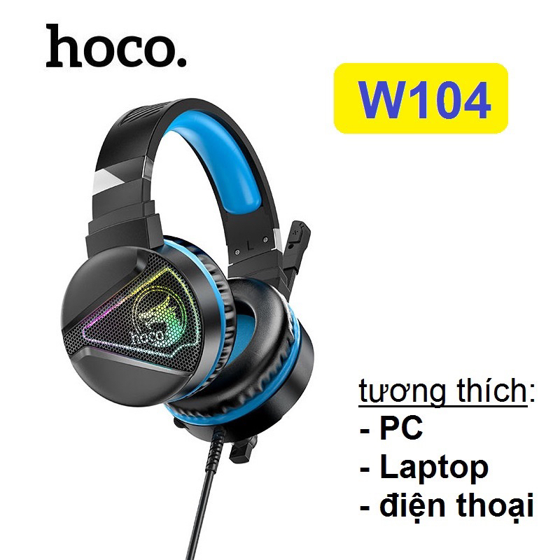 Tai nghe Gaming Hoco W104 Drift Âm Thanh Vòm 360, Bass Tăng Cường, Mic Khử Nhiễu - Chính Hãng