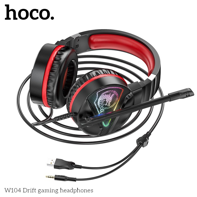 Tai nghe Gaming Hoco W104 Drift Âm Thanh Vòm 360, Bass Tăng Cường, Mic Khử Nhiễu - Chính Hãng