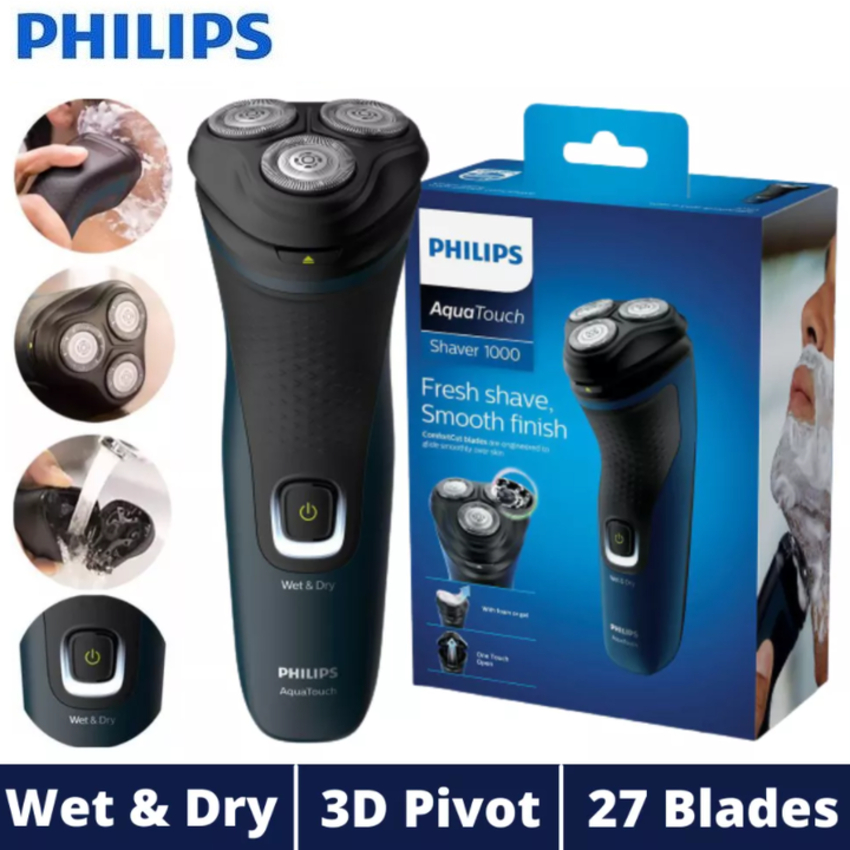 Máy cạo râu khô và ướt Philips AquaTouch S1121 Serial 1000 với lưỡi cạo ComfortCut tự mài - CHÍNH HÃNG BẢO HÀNH 2 NĂM