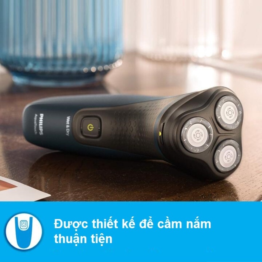 Máy cạo râu khô và ướt Philips AquaTouch S1121 Serial 1000 với lưỡi cạo ComfortCut tự mài - CHÍNH HÃNG BẢO HÀNH 2 NĂM