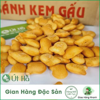  Bánh Gấu Nhân Kem Thiên Hồng Gói 400gr Vỏ Giòn Nhân Béo Ngọt Thơm Ngon - Út Hà Đặc Sản 