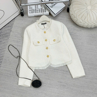 Áo dạ tweed viền bèo