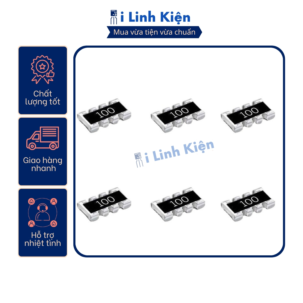 Điện trở băng dán SMD 100R - 10K chất lượng tốt (túi 10 con)