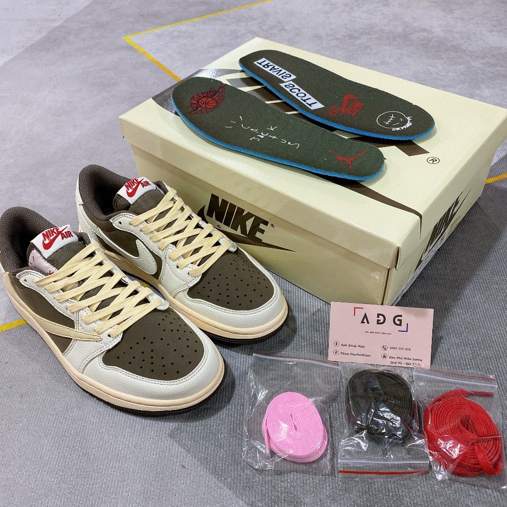 Giày thể thao Jordan 1 Low 'Travis Scott Reverse Mocha' Phiên Bản Cao Cấp Mới Nhất 2023