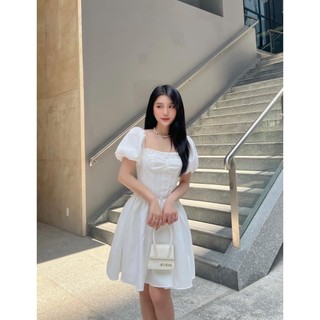 Đầm bigsize cổ vuông tay phồng dáng ngắn sexy ( Thời trang Vicky G - Anitagreen ) HN211223