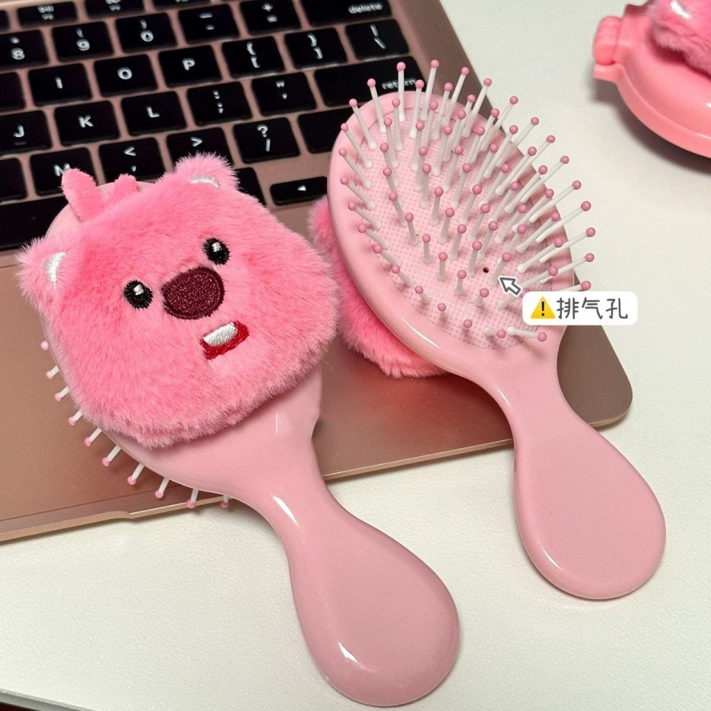 MVP3851 Lược gương gấp tích hợp Lược cầm tay hoạt hình Loppy màu hồng siêu dễ thương trẻ trung năng động