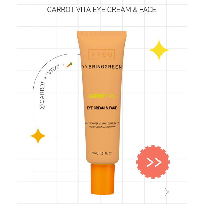 Kem dưỡng cho mặt và mắt BRING GREEN CARROT VITA EYE CREAM & FACE