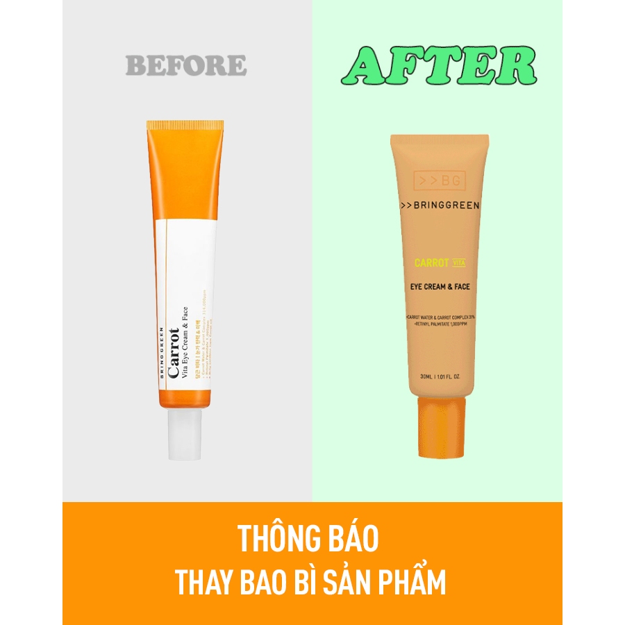Kem dưỡng cho mặt và mắt BRING GREEN CARROT VITA EYE CREAM & FACE