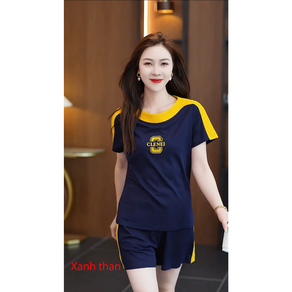 Bộ đùi mã CLEN 04 nữ mùa hè mặc nhà tập thể thao chất liệu cotton dày dặn mềm mát từ 36 - 85 kg
