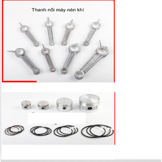Bộ piston, tay dên máy nén khí kèm vòng đệm 42 47 48 51 55 65mm/ xéc măng, bạc hơi, bạc nhớt, nòng nhôm máy nén khí