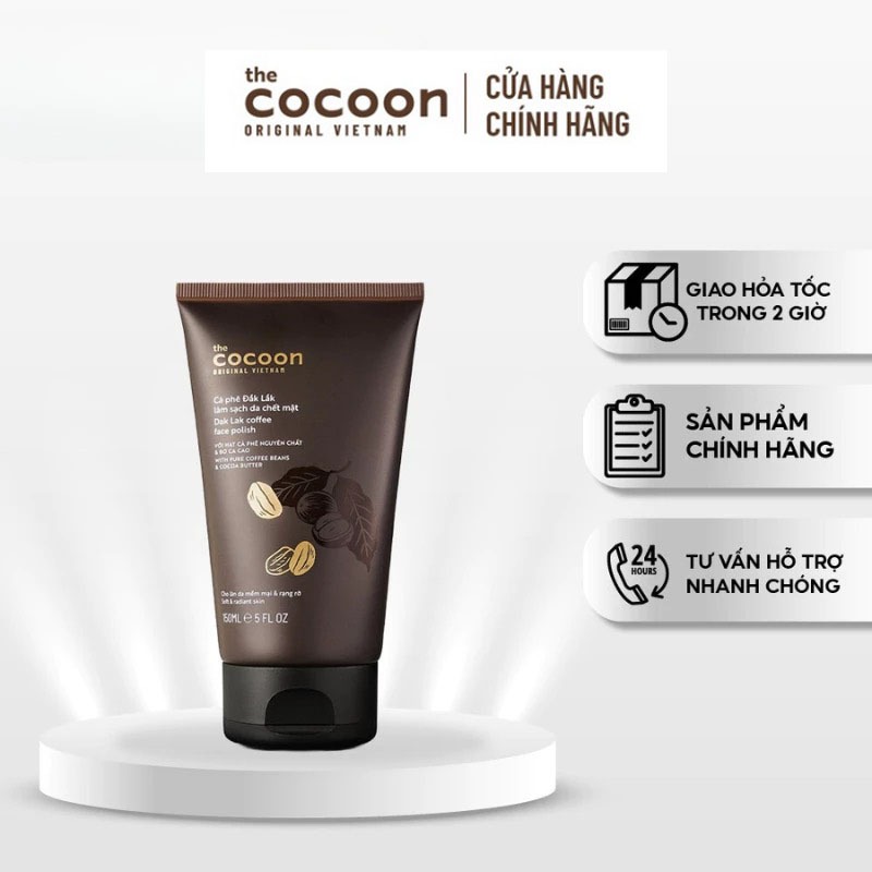 Cà phê Đắk Lắk làm sạch da chết mặt cocoon 150ml (Dak Lak coffee face polish)