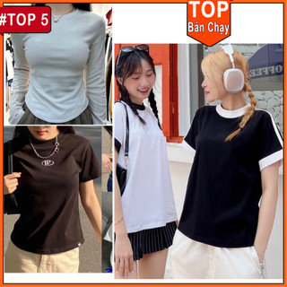 Áo baby tee ôm trơn zBASIC, áo thun nữ kiểu chất borip loại 1, áo kiểu nữ đẹp dày mịn, thoáng mát, dễ mặc, dễ phối CB02