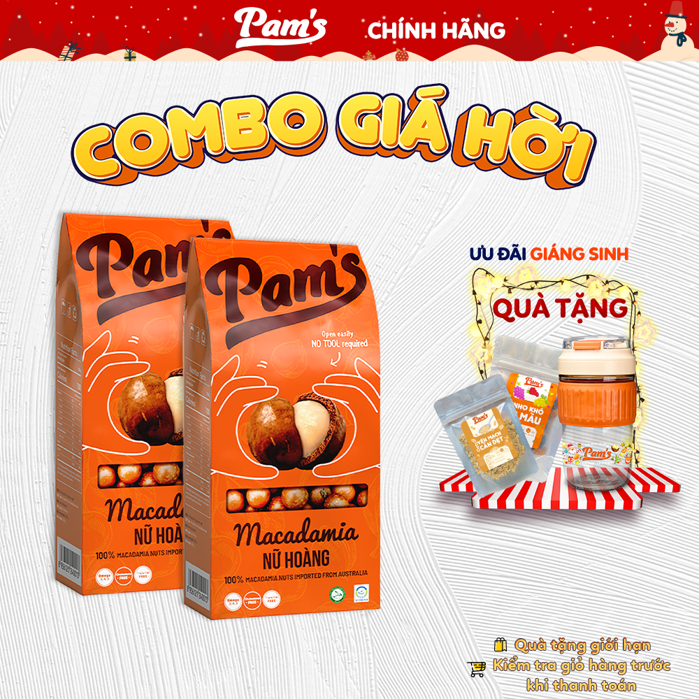 COMBO 2 Hộp Macca Nữ Hoàng Pams 500g - Tặng Dầu Hạt Ăn Kiêng Cao Cấp