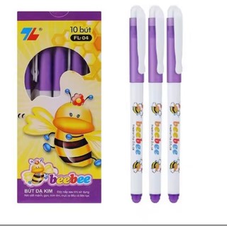 Hộp 10 cây bút dạ kim Beebee màu tím