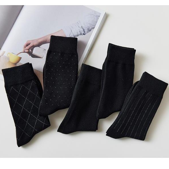 Set 4 đôi tất Nam cao cổ,tất công sở lịch lãm phù hợp với giày tây