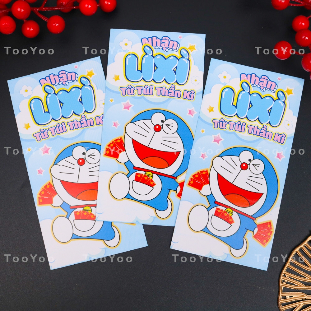 SET 10 bao lì xì Doraemon dễ thương cute TooYoo BK00521