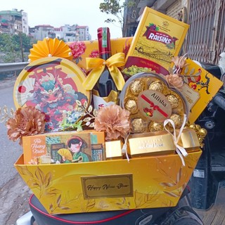 GIỎ QUÀ TẾT sang trọng - lẵng quà tết cao cấp hộp quà biếu tết giá siêu cạnh tranh, cam kết như ảnh