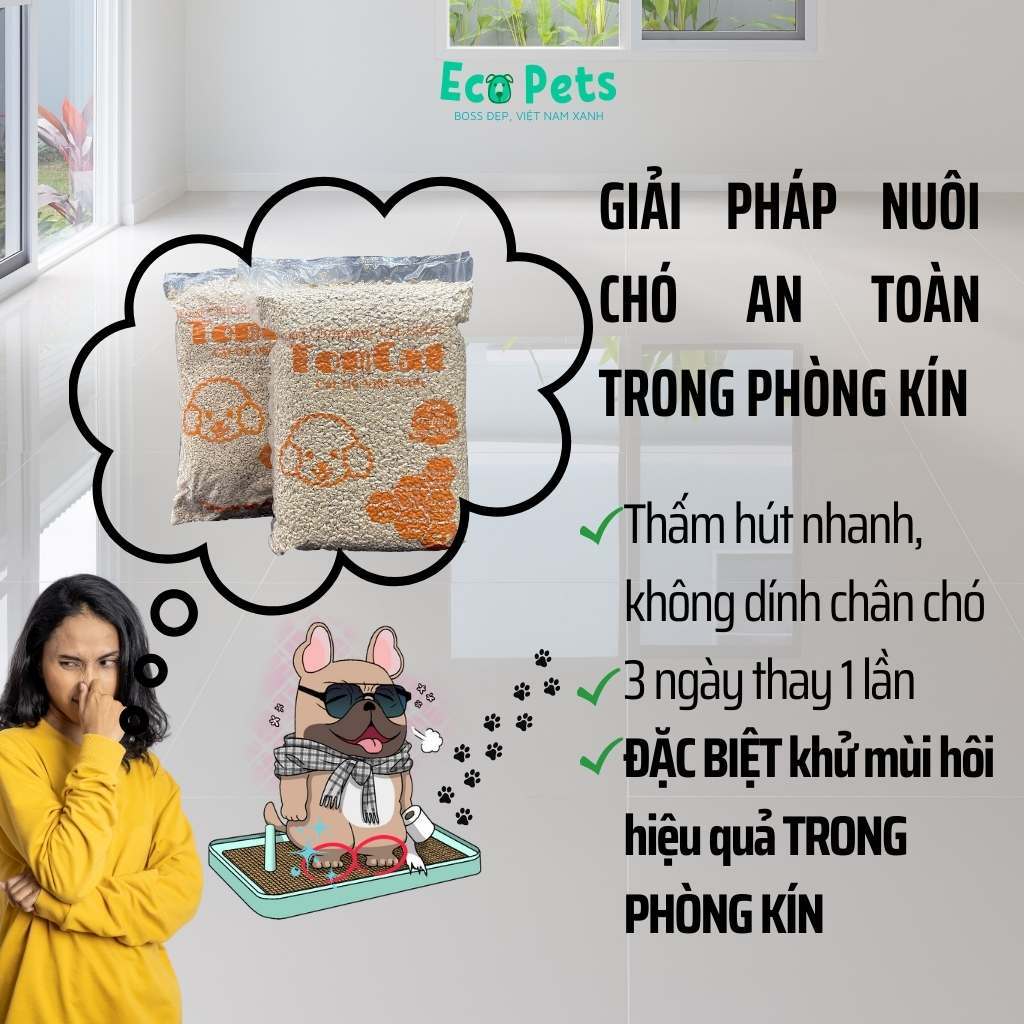 Cát vệ sinh cho chó cát gỗ TOMCAT ECOPETS dùng khay vệ sinh cho chó khử mùi tốt siêu tiết kiệm an toàn