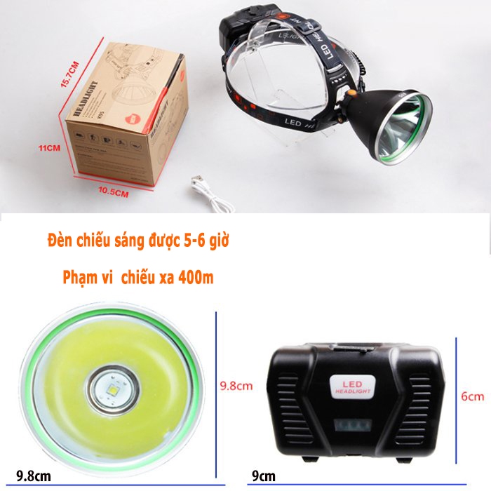 Đèn đeo đầu siêu sáng KC95 METAL STORE đèn đội đầu