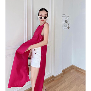 Áo xẻ tà linen