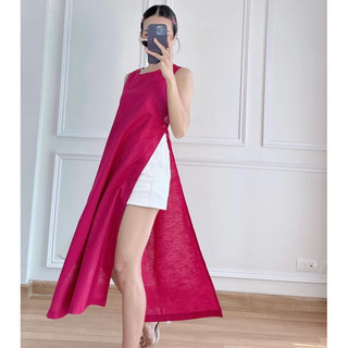Áo xẻ tà linen