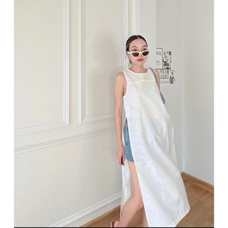 Áo xẻ tà linen