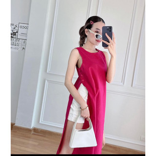 Áo xẻ tà linen