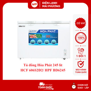 Tủ đông hòa phát hcf 606s2đ2/ hpf bd6245 2 ngăn đông mát - hàng chính hãng