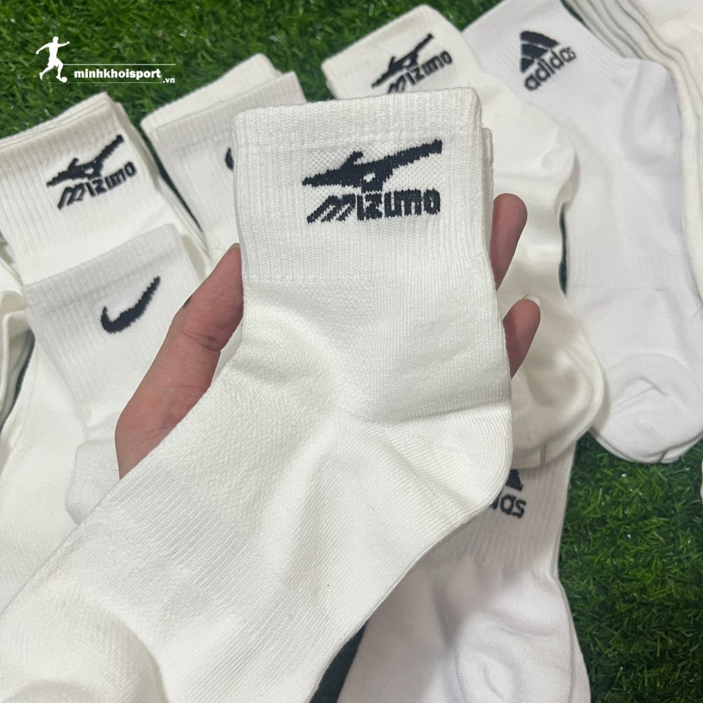 Tất Đá Bóng Thể Thao Tập Luyện Adidas, Nike, Mizuno Hàng VNXK Chất Cotton Co Giãn Tốt, Thấm Hút Mồ Hôi