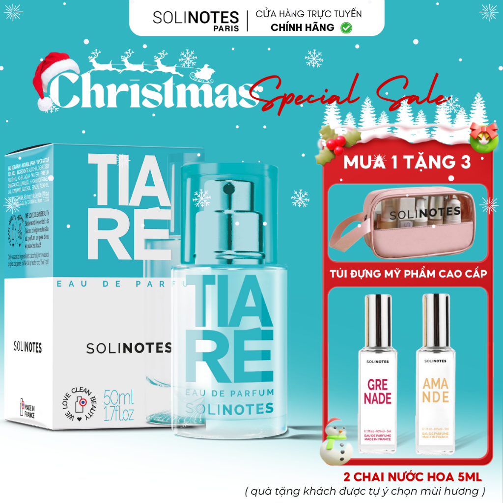 Nước Hoa Unisex Solinotes Tiare hương hoa Sơn Chi Tươi mới, Ngọt ngào, Cuốn hút 50ML | Official Store  Solinotes Paris