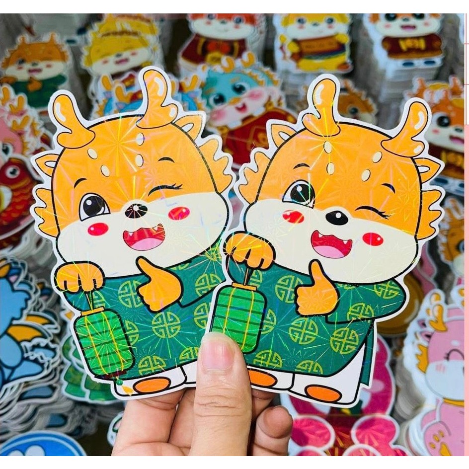 Combo 50 bao lì xì chibi chipi Rồng phản quang hoạt hình tết lì xì chibi 2024 mẫu mới đẹp dễ thương