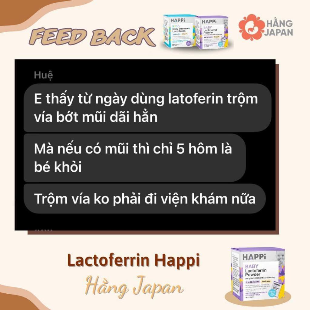 Bột dinh dưỡng siêu đề kháng HAPPI BABY LACTOFERRIN 28g BAABEELAND - ÚC
