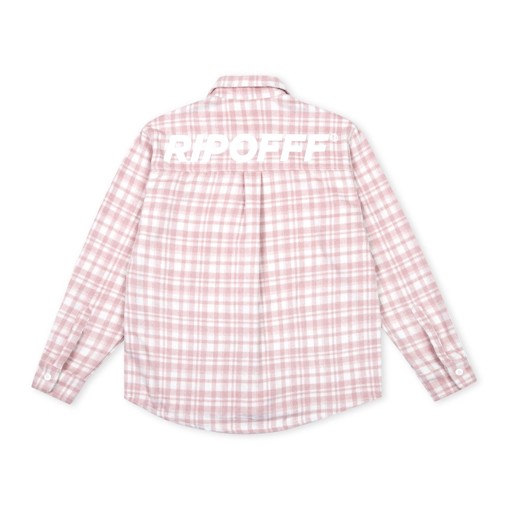 RIPOFFF Checked Flannel Shirt - Light Pink