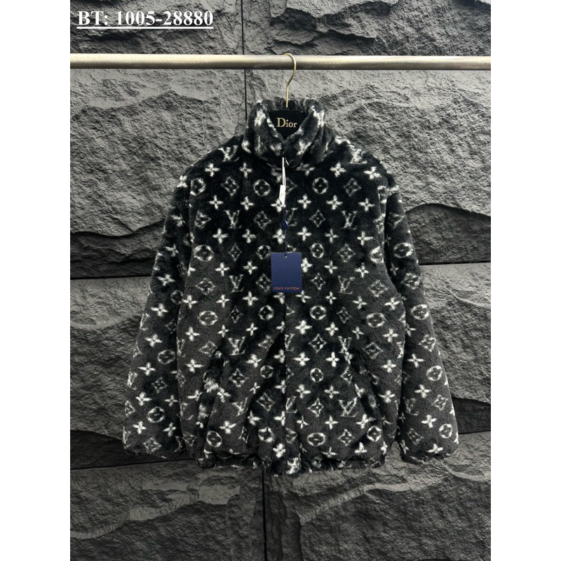 Áo khoác lông nam nữ L.V,áo khoác lông mùa đông siêu ấm hoạ tiết L.V