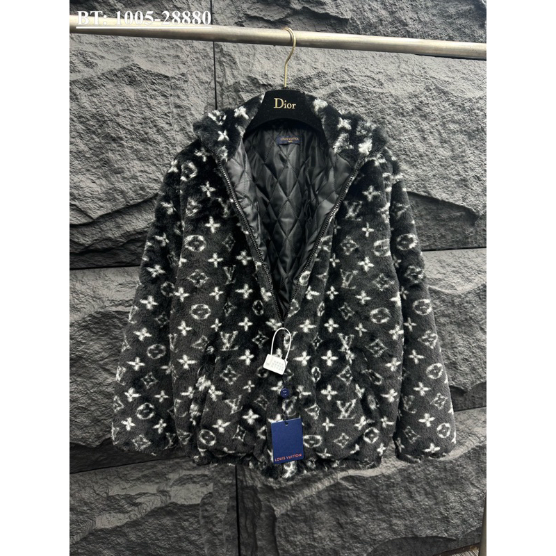 Áo khoác lông nam nữ L.V,áo khoác lông mùa đông siêu ấm hoạ tiết L.V