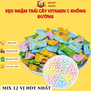 100gam kẹo ngậm không đường thơm miệng vị trái cây đủ 12 vị thơm ngon