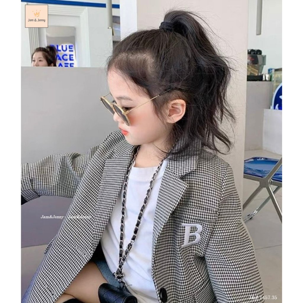 AK2382 BD23160 Set Vest/ áo Vest chữ B kẻ đen trắng