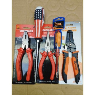 Combo kìm điện, kìm nhọn, kìm tuốt dây đa năng, vít thử điện, vít 2 đầu