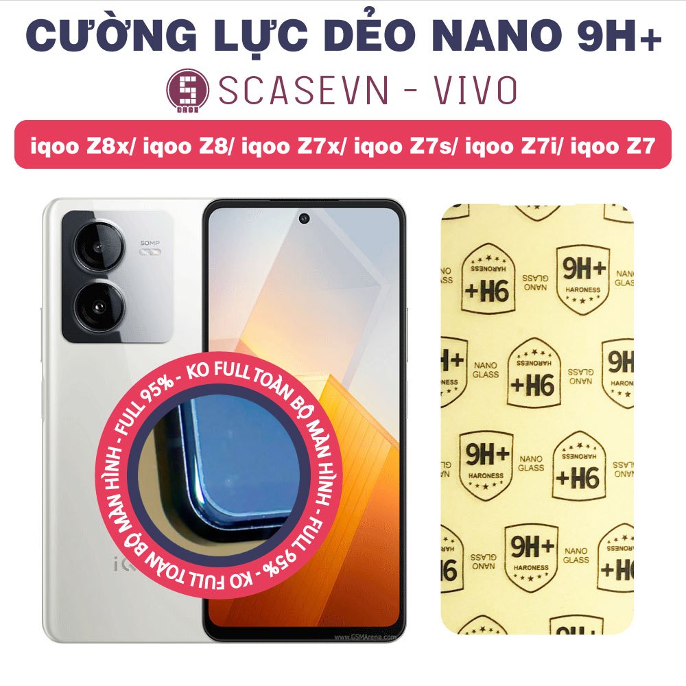 Cường Lực Dẻo Nano Trong Suốt Vivo iqoo Z8x/ iqoo Z8/ iqoo Z7x/ iqoo Z7s/ iqoo Z7i/ iqoo Z7