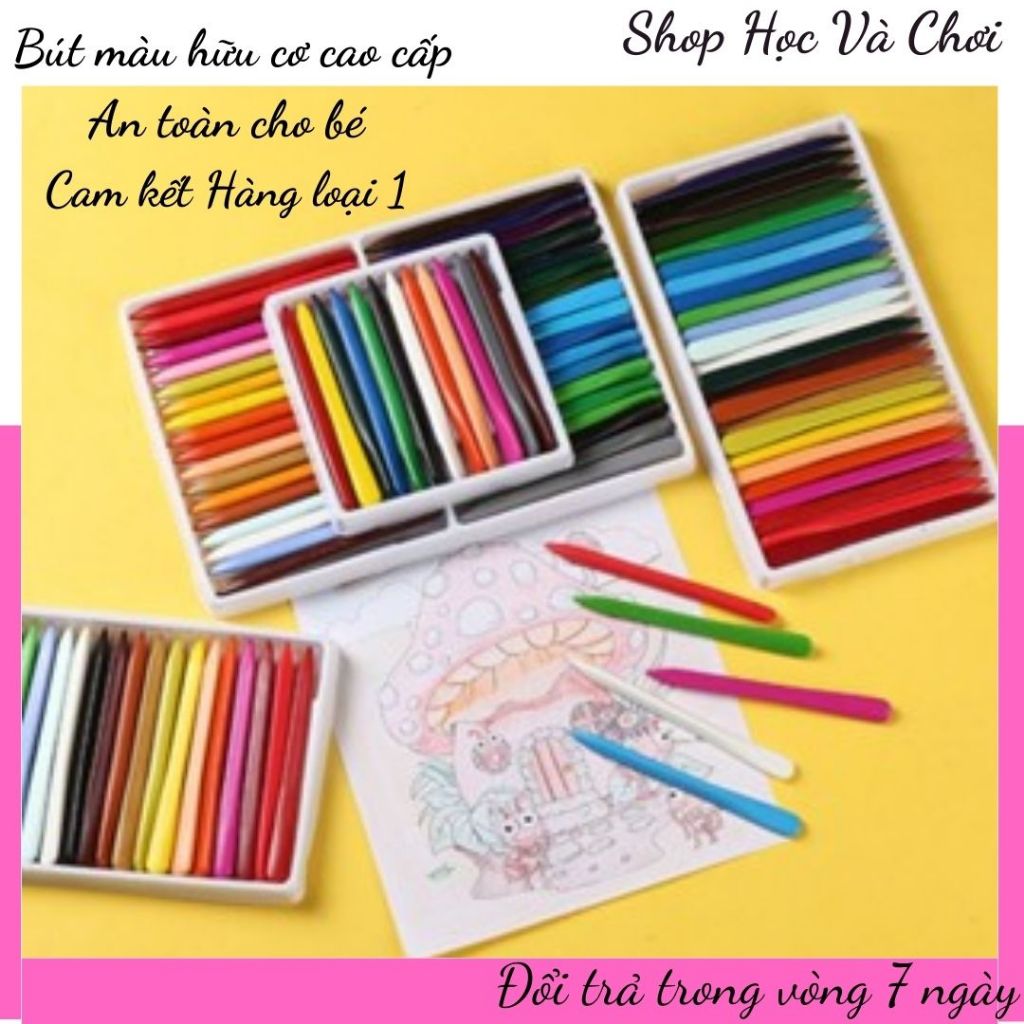 Bút Sáp Màu Hữu Cơ Cho Bé Tập Vẽ - 12/24/36 Màu Tươi Sáng, Siêu Sạch, An Toàn CHO Sức Khỏe