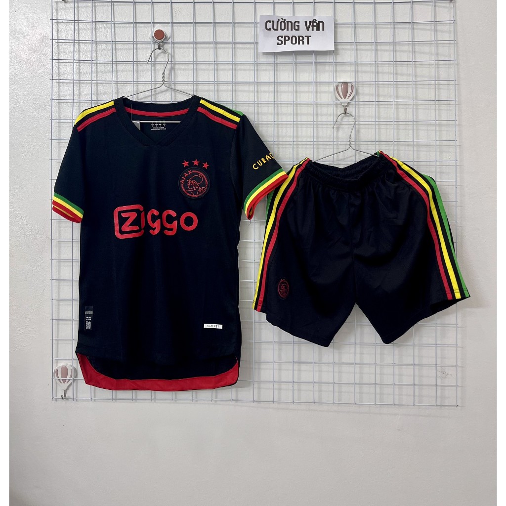 Bộ Quần Áo Đá Bóng ajax đen kỷ niệm FORM ÂU Chất Vải Thái Cao Cấp logo Thêu,Cường Vân Sport