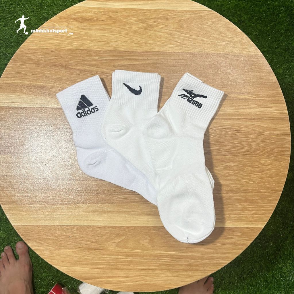 Tất Đá Bóng Thể Thao Tập Luyện Adidas, Nike, Mizuno Hàng VNXK Chất Cotton Co Giãn Tốt, Thấm Hút Mồ Hôi