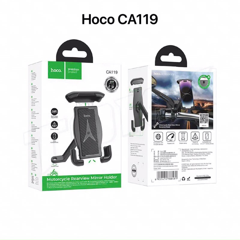 Giá đỡ điện thoại Hoco CA119 gắn chân gương xe máy