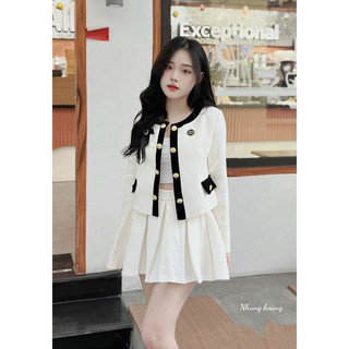 Váy tơ phối lụa cao cấp ba lớp đính đá cổ