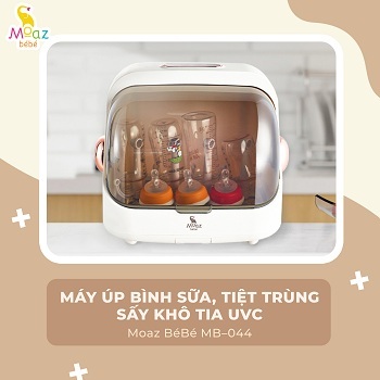 Máy úp bình sữa, tiệt trùng sấy khô tia UVC Moaz bebe MB-044