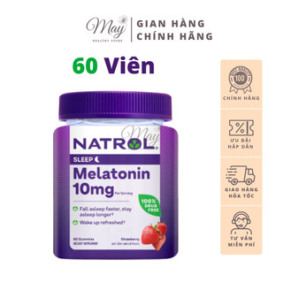 Kẹo Dẻo Cải Thiện Giấc Ngủ Natrol Gummies Melatonin 10mg Strawberry (Lọ 60 Viên)